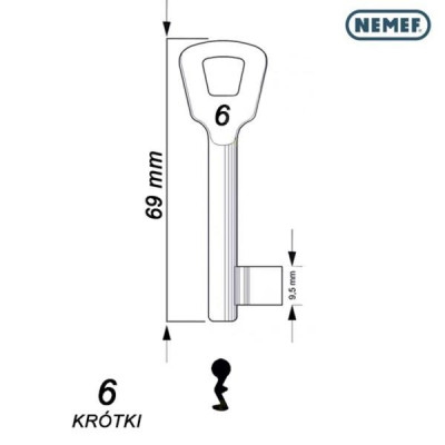Numerowany Nemef KRÓTKI 06 - klucz surowy