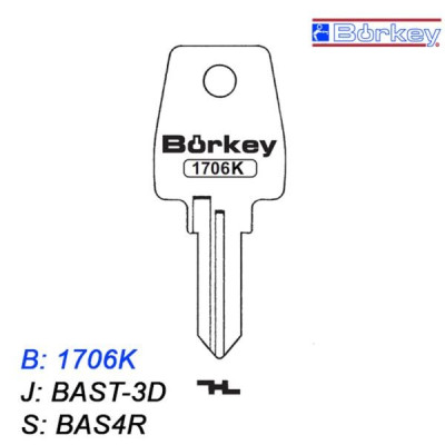 KMB028 - klucz surowy - Borkey 1706K