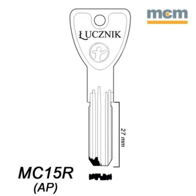 Mieszkaniowy 077 - klucz surowy mosiężny - MC15R (AP)