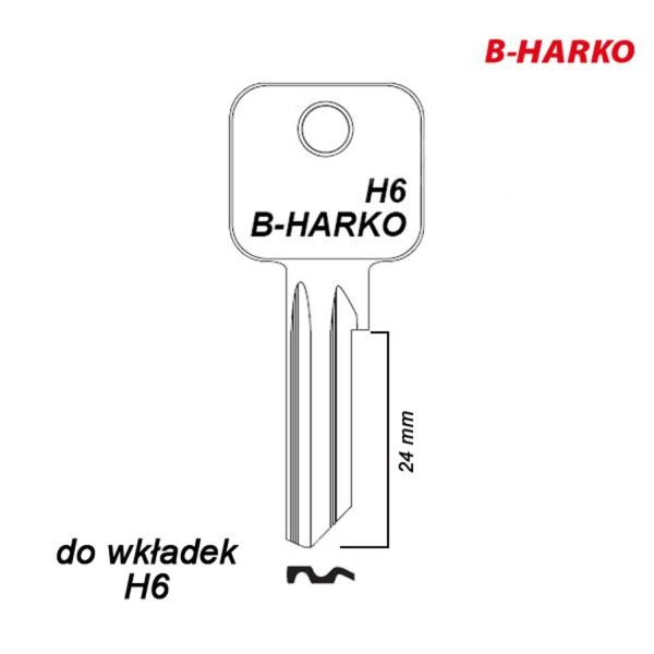 Mieszkaniowy 191 - klucz surowy mosiężny - B-Harko do wkładki H6 krótki