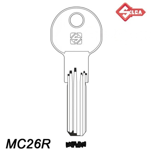 Silca 018 - klucz surowy mosiężny - MC26R