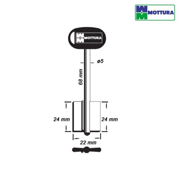 Zasuwowy 006 - Mottura 40 mm - klucz surowy