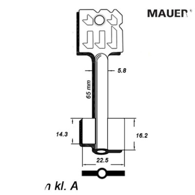 Zasuwowy 024 - Mauer 65 mm kl. A - klucz surowy