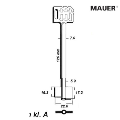 Zasuwowy 026 - Mauer 120 mm kl. A - klucz surowy