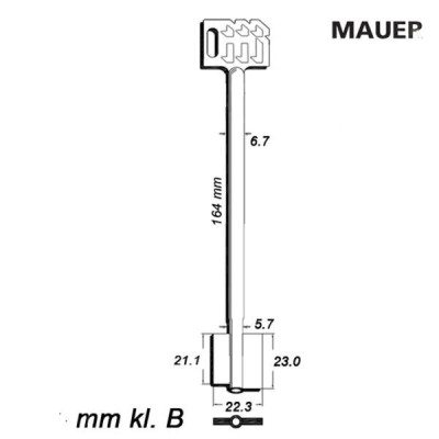 Zasuwowy 029 - Mauer 164 mm kl. B - klucz surowy