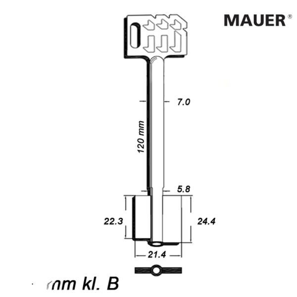 Zasuwowy 028 - Mauer 120 mm kl. B - klucz surowy