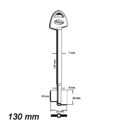 Zasuwowy 067 - AGA 49G 130 mm kl. B - klucz surowy