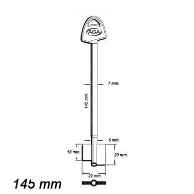Zasuwowy 068 - AGA 27G 145 mm kl. B - klucz surowy