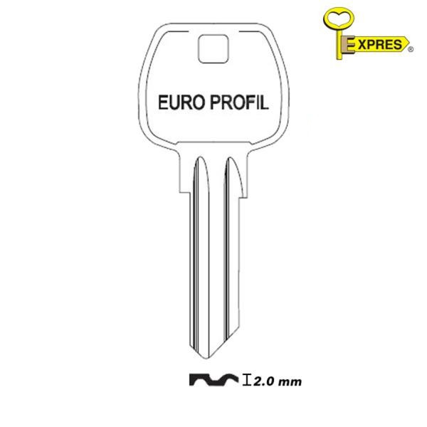 Expres 013 - klucz surowy mosiężny - Europrofil kwadratowy 2,0