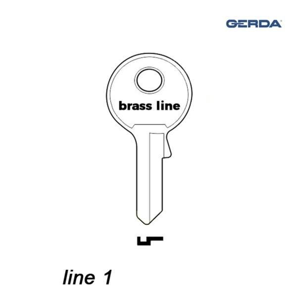Gerda 001 - klucz surowy - brass line 1 - Z20