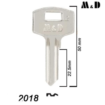 Mieszkaniowy 136 - klucz surowy mosiężny - M&D do wkładki 25/25 (4 zapadki)