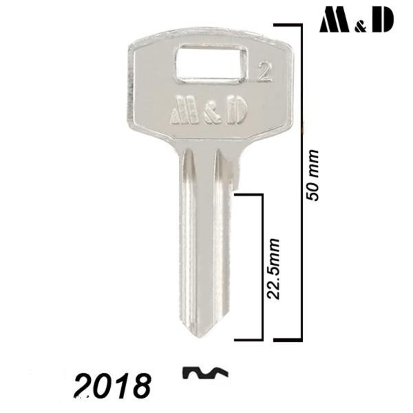 Mieszkaniowy 136 - klucz surowy mosiężny - M&D do wkładki 25/25 (4 zapadki)