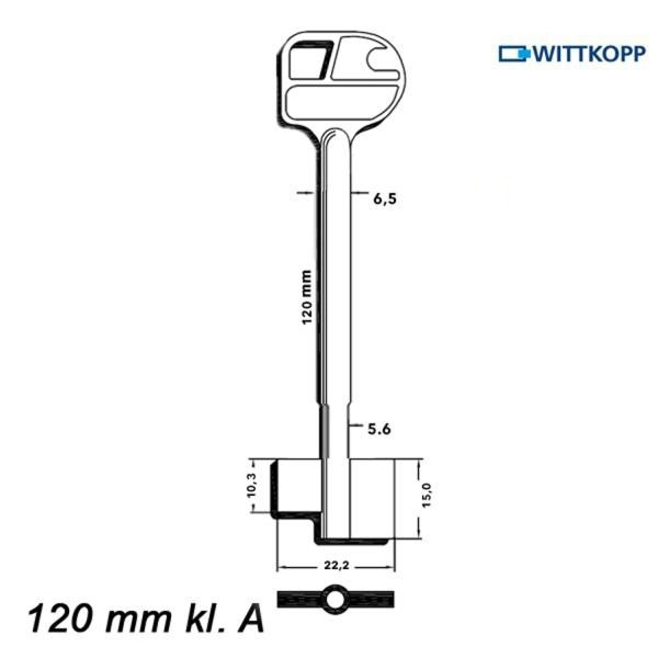 Zasuwowy 049 - Wittkopp 120 mm kl. A - klucz surowy