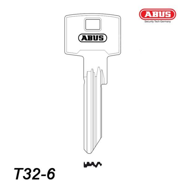 Abus 033 - klucz surowy - do wkładek T32-6