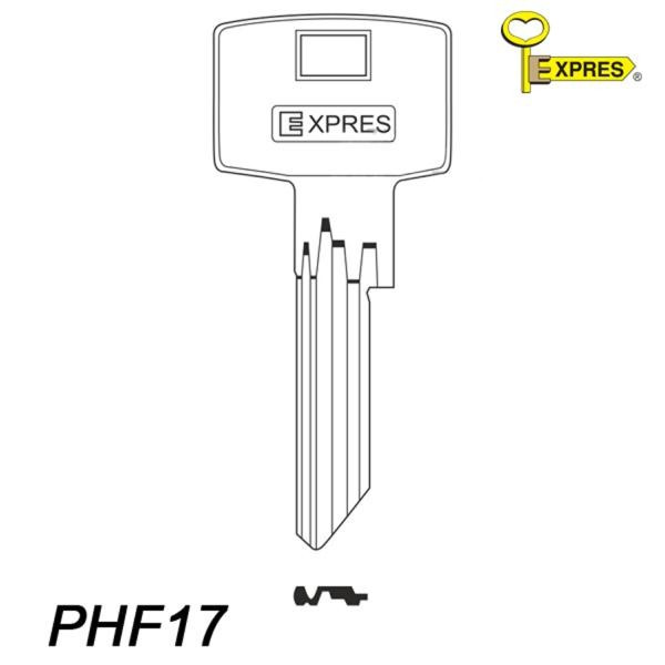 Expres 117 - klucz surowy mosiężny - PHF17