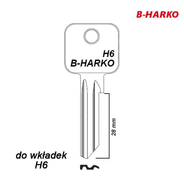 Mieszkaniowy 027 - klucz surowy mosiężny - B-Harko do wkładki H6