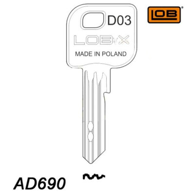 Mieszkaniowy 155 - klucz surowy - Lob AD690-D04 (2 nawierty)