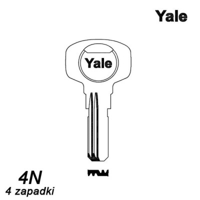 Mieszkaniowy 049 - klucz surowy mosiężny - Yale 4N na 4 zapadki