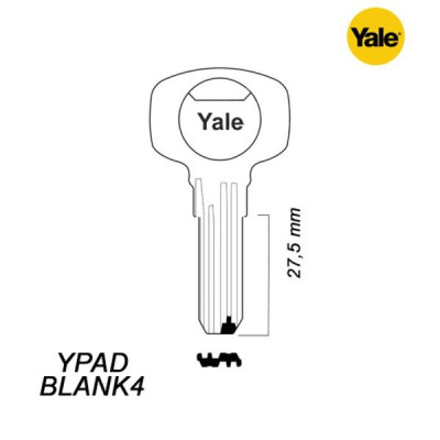 Mieszkaniowy 126 - klucz surowy mosiężny - Yale YPADBLANK 4