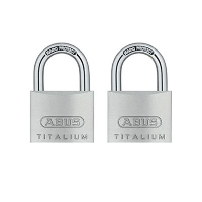 Kłódka Abus 412 - 727TI/30 TWINS - 2 kłódki pałąkowe aluminiowe TITALIUM w systemie 1 klucza - blister