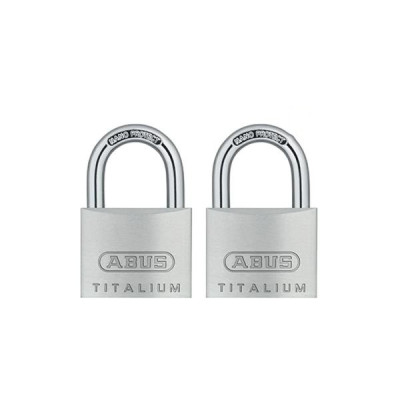 Kłódka Abus 415 - 727TI/40 TWINS - 2 kłódki pałąkowe aluminiowe TITALIUM w systemie 1 klucza - blister