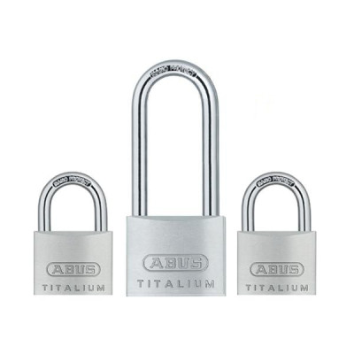 Kłódka Abus 452 - 727TI/40HB63 TRIPLES - 3 kłódki pałąkowe aluminiowe TITALIUM w systemie 1 klucza - blister