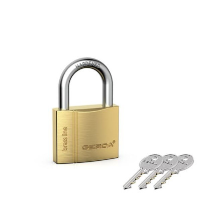 Kłódka Gerda 202 - Brass line KMZ S3010A - kłódka pałąkowa mosiężna - blister