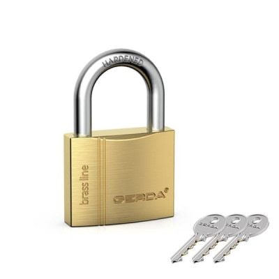 Kłódka Gerda 206 - Brass line KMZ S5010A - kłódka pałąkowa mosiężna - blister