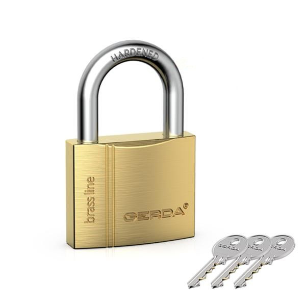 Kłódka Gerda 209 - Brass line KMZ S6010A - kłódka pałąkowa mosiężna - pudełko