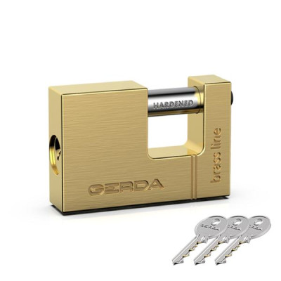 Kłódka Gerda 229 - Brass line KMT T5010A - kłódka trzpieniowa mosiężna - pudełko