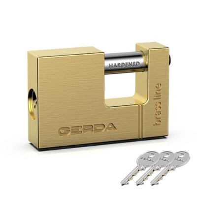 Kłódka Gerda 231 - Brass line KMT T6510A - kłódka trzpieniowa mosiężna - pudełko