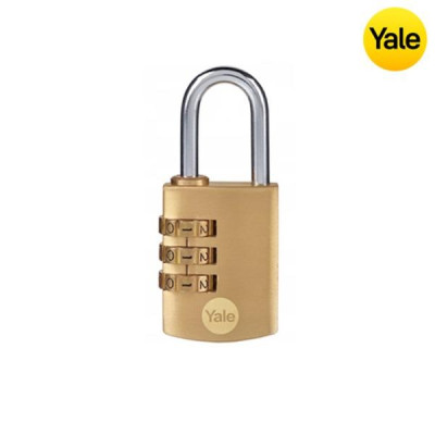 Kłódka Yale 004 - Y150B/30 - kłódka pałąkowa mosiężna szyfrowa - blister