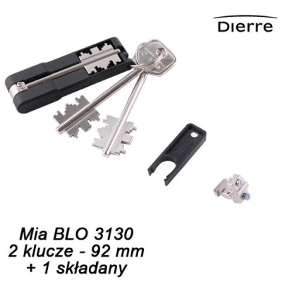 Wkładka Dierre 003 - Mia BLO 3130 - 2 klucze 92 mm + 1 składany