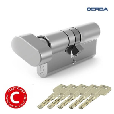 Wkładka Gerda 703 - EVO z gałką 30G/35 nikiel satyna