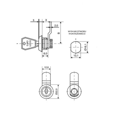 Zamek Euro-Locks 001 - krzywkowy - 0202