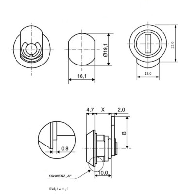 Zamek Euro-Locks 012 - krzywkowy - D194