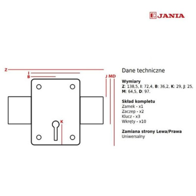 Zamek nawierzchniowy 004 - Jania - T-3 Tytan Z005