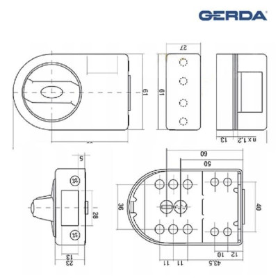 Gerda 504 - ZN 100 zamek - brąz strukturalny - pudełko