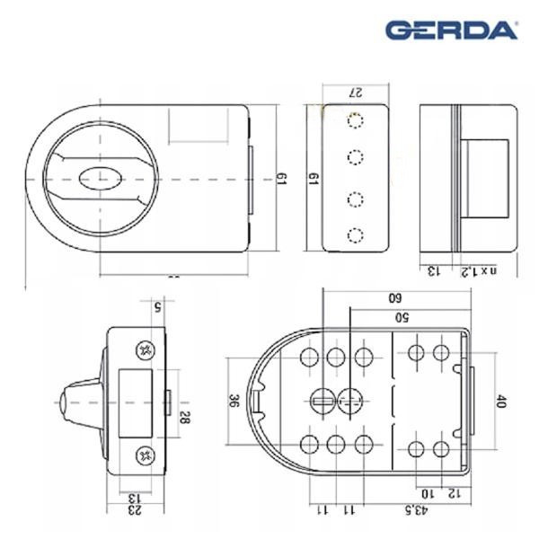 Gerda 504 - ZN 100 zamek - brąz strukturalny - pudełko