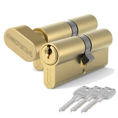Wkładka Gerda 302 - WKE1 30/35 + 30G/35 w systemie 1 klucza mosiądz
