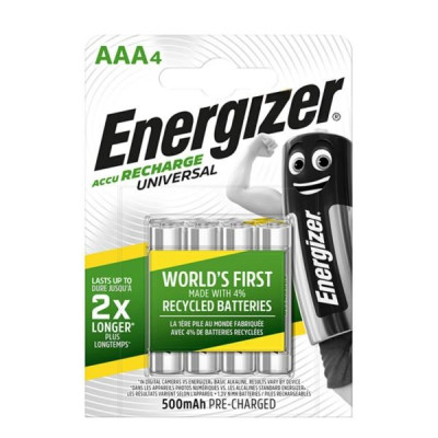 Akumulator Energizer - 500mAh - AAA - HR03 - 4 szt. - blister