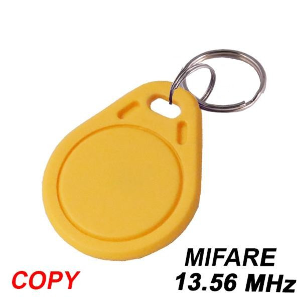 Brelok zbliżeniowy 055 - żółty - Mifare - 13,56 MHz - do klonowania