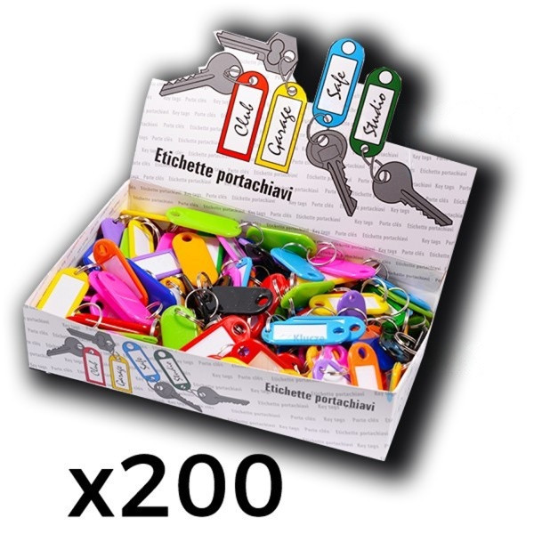 Identyfikator 001 - jednostronny - MIX 200 sztuk z ekspozytorem