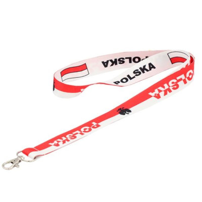 Smycz 081 - 20 mm - Polska - biała