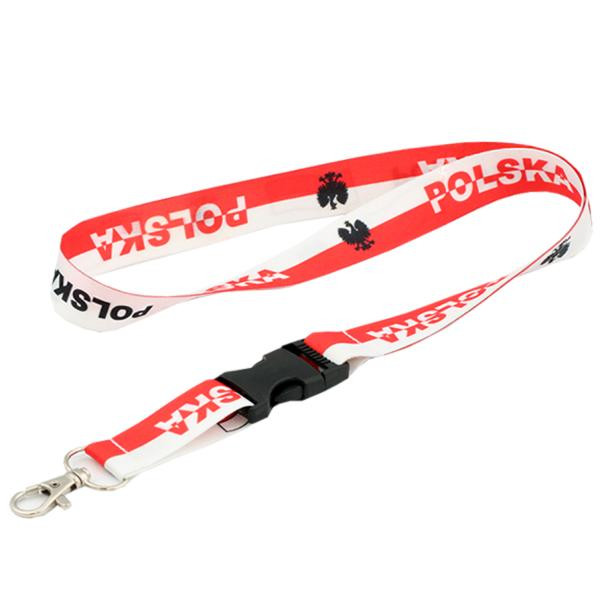 Smycz 086 - 20 mm - szybkozłączka - Polska - biała