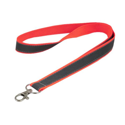 Smycz 143 - 20 mm - różowy neon z odblaskiem