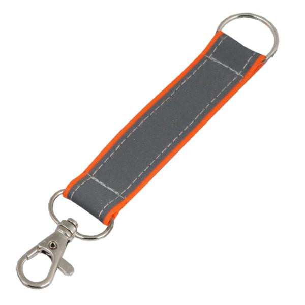 Smycz 241 - 20 mm - pomarańczowy neon z odblaskiem - krótka (brelok)