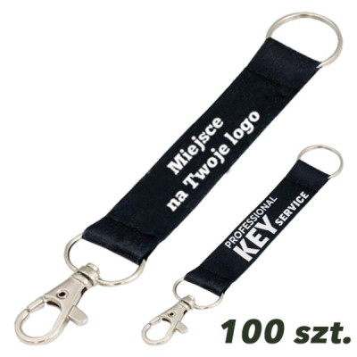 Smycz 250 - 20 mm - z Twoim logo - krótka (brelok) - 100 szt.