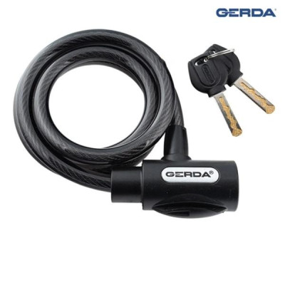 Zabezpieczenie antykradzieżowe Gerda 558 - zapięcie rowerowe linka FLEX 1200/10V - czarne