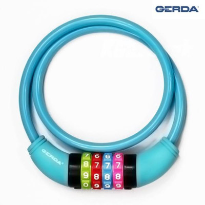 Zabezpieczenie antykradzieżowe Gerda 535 - zapięcie rowerowe szyfrowe pętla BABY GERDA COMBO FLEX 650/8C - niebieskie